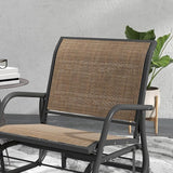 Outsunny Porch Glider Set of 2, Metal Frame Swing Glider Chair with Breathable Mesh Fabric - Photo 8
