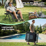 Amopatio Oversized Zero Gravity Chair XL Folding Outdoor Lounge Reclining Patio Chair with Tray/Footrest/Headrest for - Photo 8
