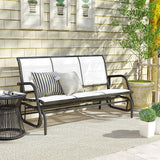 Outsunny 3-Person Patio Glider Bench, Outdoor Porch Glider Swing with 3 Seats, Breathable Mesh Fabric, Metal Frame - Photo 10