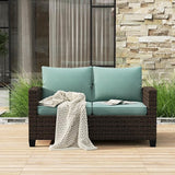 HERA'S HOUSE Outdoor Loveseat Patio Sofa, 2-Seat Wicker Couch with 4" Waterproof Thick Cushions - Photo 7