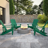 Flash Furniture Charlestown Poly Resin Adirondack Chair - Green - All Weather - Indoor/Outdoor - Set of 4 - Photo 2