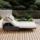 Modern Outdoor Patio Rattan Daybed with 5-Position Adjustable Backrest and Removable Cushions&Pillows - Photo 3
