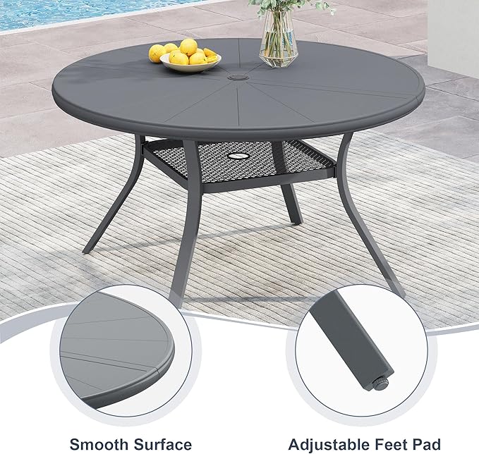 VICLLAX Round Patio Dining Table - Photo 7
