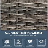 Outdoor Wicker Coffee Table - Patio PE Rattan Coffee Table with Storage Room Suitable for Patio Deck Garden Porch, Brown - Photo 5