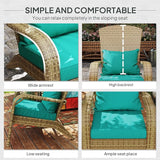 Outsunny Patio Wicker Adirondack Chair, Outdoor All-Weather Rattan Fire Pit Chair with Soft Cushions - Photo 5