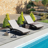 Pamapic Patio Chaise Lounge Set 1 Piece, Patio Lounge Chair with Adjustable Backrest and Removable Cushion - Photo 4