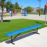 8 Feet Outdoor Steel Bench, Blue Heavy Duty Metal Park Bench for Outside, Weatherproof Dock Bench - Photo 1