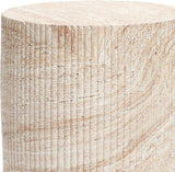 LuxenHome Outdoor Accent Side Table, 18'' Travertine-Style Outdoor Furniture - Photo 3