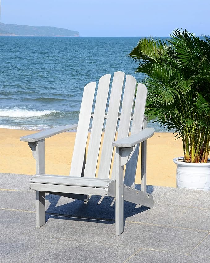 Safavieh PAT7027A Outdoor Collection Topher Teak Adirondack Chair