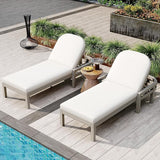 Merax Patio Chaise Lounge Chair Set of 2, Oversized Lounge Chair Outdoor with Adjustable 5 Positions - Photo 1
