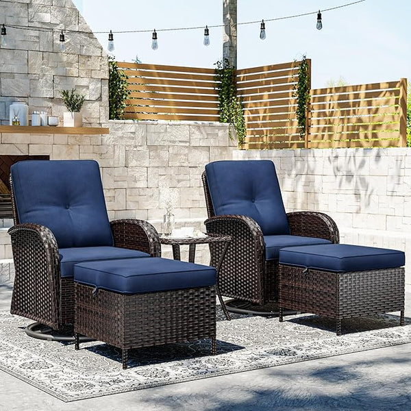 Joyside Wicker Patio Furniture Set, 5 Piece Outdoor Furniture Set with Thickened Cushions, High Back, Deep Seating - Photo 1