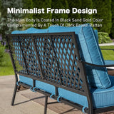 Metal Patio Furniture Sofa with 5.75" Extra Thick Cushion - Photo 6