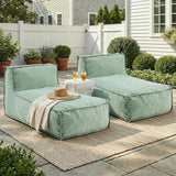 Merax Outdoor Bean Bag Lounge Chairs Set of 2, 61" Outdoor Chaise Lounger Chair with Foam Filled - Photo 3