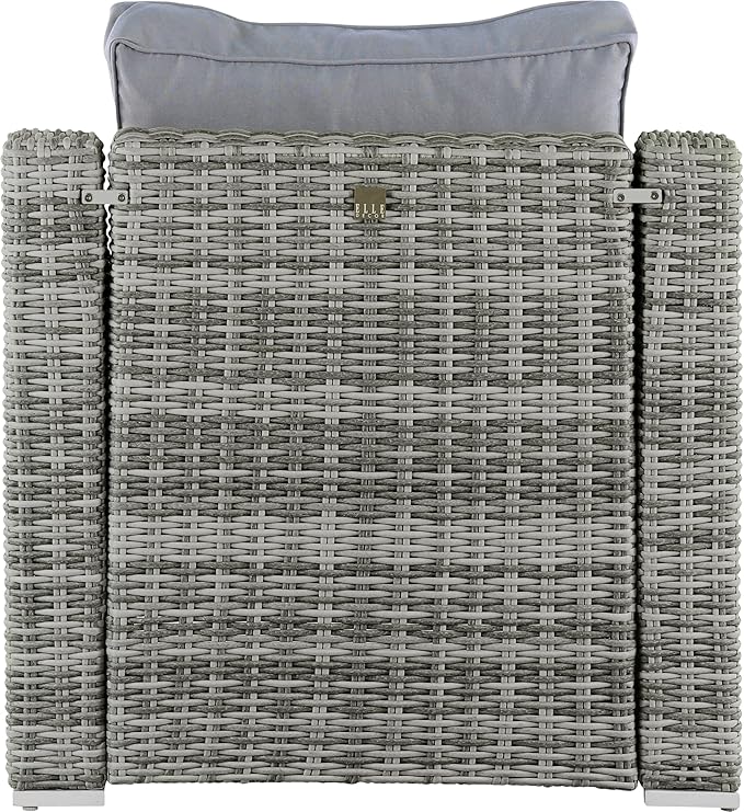 Elle Decor Vallauris Patio Outdoor Furniture Collection, Premium All Weather Wicker, Arm Chair, Gray - Photo 7