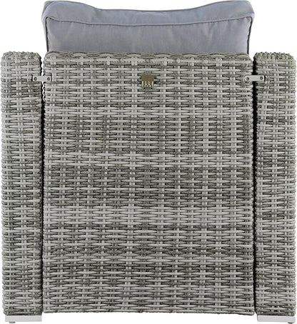 Elle Decor Vallauris Patio Outdoor Furniture Collection, Premium All Weather Wicker, Arm Chair, Gray