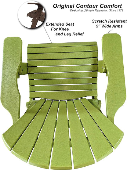 DuraWeather Poly® Classic King Size Folding Adirondack Chair (Kiwi Green)