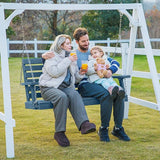 KINGYES Outdoor Hanging Porch Swing Set of 4, 2 Seat Patio Chair With Cup Holders - Photo 7