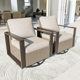 Patio Chairs Set of 2, Outdoor Swivel Rocker Patio Chairs, Metal Patio Furniture with Deep Seating - Photo 9