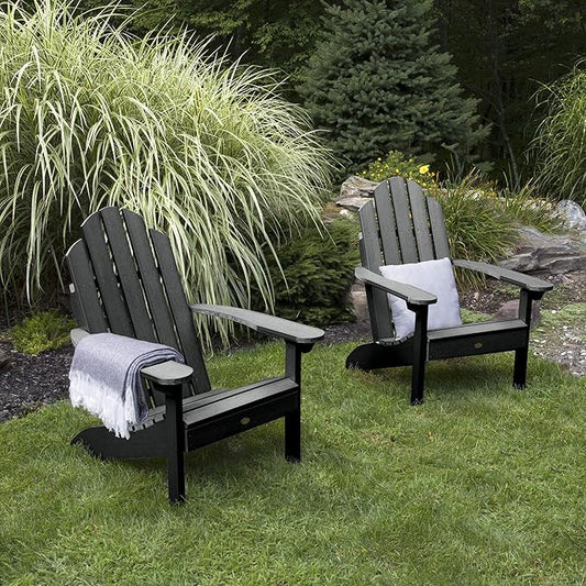 Highwood Classic Westport Adirondack Chairs, 2-Piece Set, Black