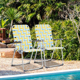 VINGLI Aluminum Patio Lawn Chairs Folding Set of 2 with Detachable Cup Holder - Photo 2