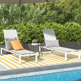 Grand patio Outdoor Chaise Lounge Mesh Sling Chair with Woodgrain Texture - Photo 7