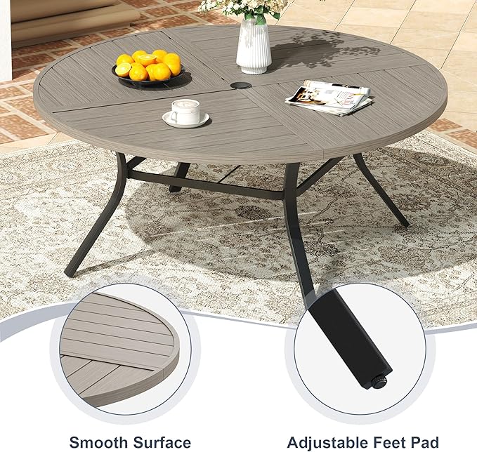 VICLLAX 53" Round Patio Dining Table for 6-8 - Photo 6