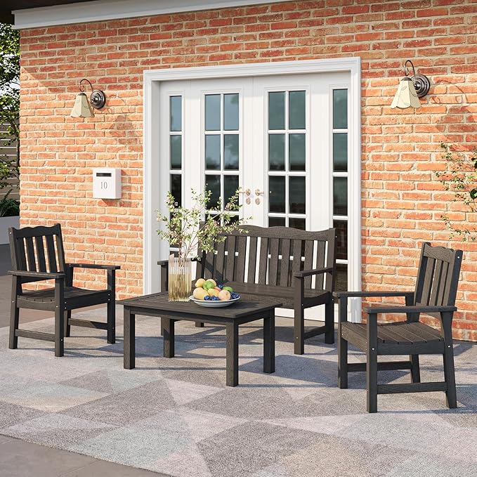 Stoog Outdoor Coffee Table, All-Weather Poly Lumber Patio Side Table, Rectangle End Table for Backyard, Porch, Garden - Photo 8