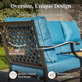 Metal Outdoor Rocker Patio Chairs Set of 2 with 5.75" Extra Thick Cushion - Photo 4