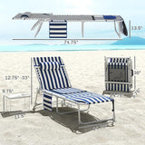Outsunny Tanning Chair Set of 2 with Face Hole, Side Table - Photo 3