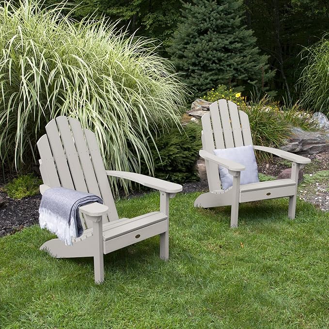 Highwood Classic Westport Adirondack Chairs, 2-Piece Set, Harbor Gray