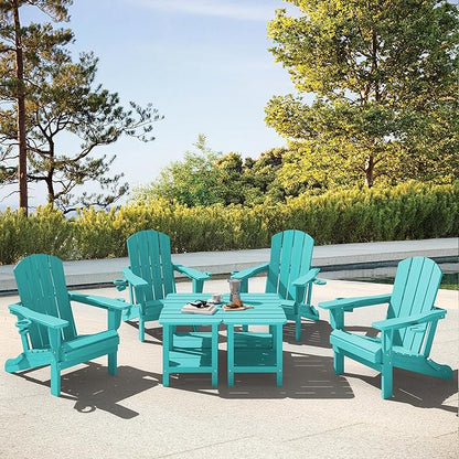 SERWALL Double Adirondack Side Table End Table Set of 4- Tiffany