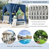 Merax Outdoor Patio Sunbed with Curtains and Soft Thick Cushions - Photo 7