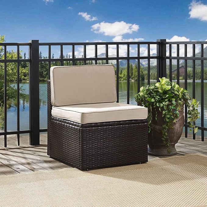 Crosley Furniture Palm Harbor Armless Outdoor Sectional Chair, Wicker Patio Chairs for Porch, Deck, Backyard - Photo 2