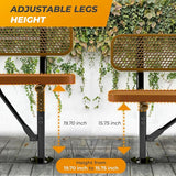 Heavy-Duty Outdoor Metal Bench, Thermoplastic-Coated, Surface, Weatherproof, Commercial-Grade for Parks, Gardens, Patios - Photo 7