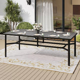 83" Patio Table for 8, Large Rectangle Patio Dining Table with Umbrella Hole - Photo 2