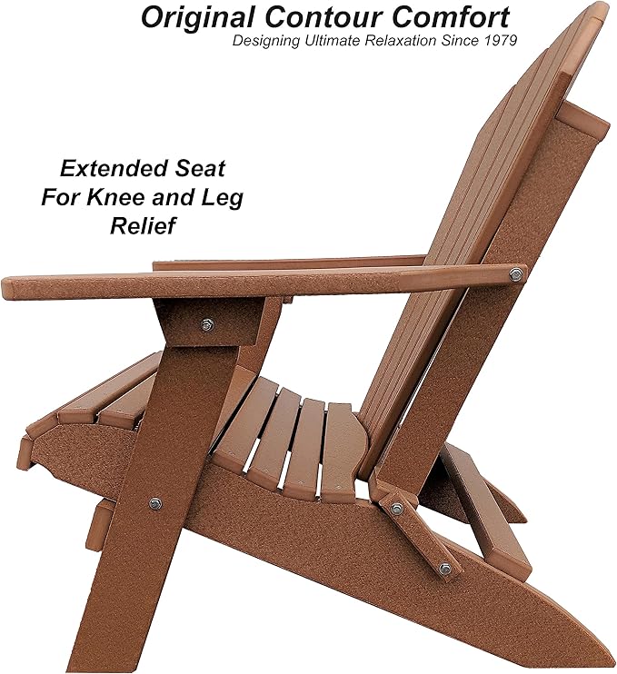 DuraWeather Poly® Classic King Size Folding Adirondack Chair (Fireside Cedar)