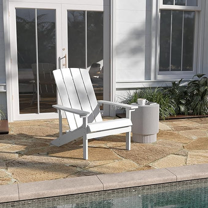 Taylor & Logan Charlestown All-Weather Poly Resin Wood Adirondack Chair in White