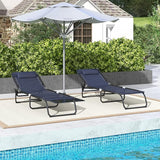 Outsunny Folding Chaise Lounge Chair Set of 2, Patio Sun Tanning Chair - Photo 7
