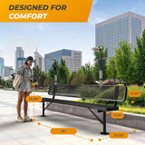 Heavy-Duty Outdoor Metal Bench, Thermoplastic-Coated, Surface, Weatherproof, Commercial-Grade for Parks, Gardens, Patios - Photo 2