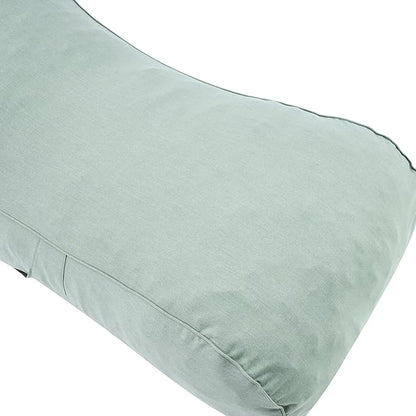 Merax Outdoor Bean Bag Chairs with Headrest, 71" L Large Lounger Chair for Adults Bean Bag Bed with Foam Filled for Patio Pool Balcony & Desk, Beige Fabric Outside Beanbag Chair, Mint