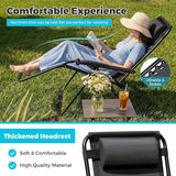 Homall Zero Gravity Chair Patio Folding Lawn Outdoor Lounge Gravity Camp Reclining Lounge Chair with Cup Holder Pillows - Photo 5