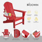 FOOWIN Folding Adirondack Chair Set of 2, HDPE Adirondack Chairs with Cup Holder - Photo 6