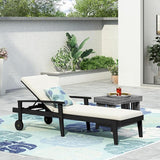 Christopher Knight Home Outdoor Chaise Lounge, Acacia Wood Adjustable Chaise Lounge, 5-Position Backrest Recliner - Photo 3