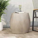 Outdoor Side Table Concrete End Table Faux Stone Small Coffee Tables, Garden Stool Plant Stand for Porch - Photo 3
