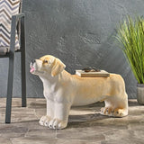 Outdoor Dog Bench 31.5" Labrador-Shaped Concrete Garden Bench for Patio & Yard Lightweight & Weather-Resistant - Photo 3