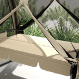 Outsunny 3-Seat Patio Swing Chair, Porch Swing Bed with Convertible Backrest, Cushion, Canopy - Photo 8