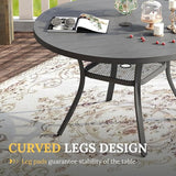 VICLLAX 47.2" Outdoor Round Patio Table for Lawn Garden - Photo 4