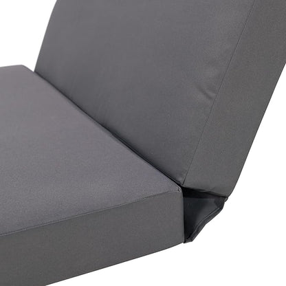 Merax Outdoor Chaise Lounge Cushion with Foldable 3-Section Design, Dark Gray Patio Reclining Chair Cushions for Lawn, Pool and Beach, 27” W x 76.75” D x 4.00” H