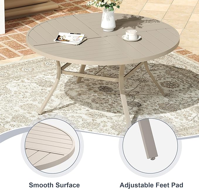 VICLLAX 50" Round Patio Dining Table for 6 - Photo 7