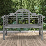 Eyely HNB103B Lucy 51.2" 3-Seat Arched 600-Lbs Support Acacia Wood Outdoor Garden Patio Bench for Garden, Lawn, Backyard - Photo 2